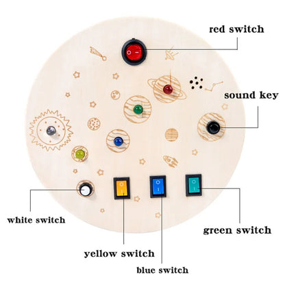 Montessori Busy Board Wooden With LED Light